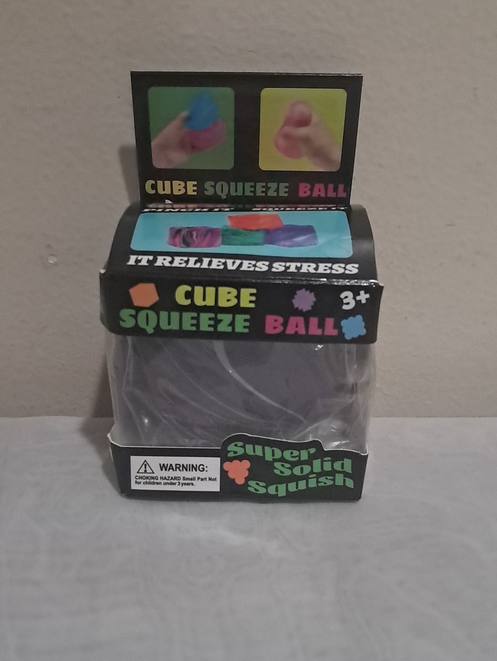 Cube Squeeze Ball Stress Toy - Purple - Unbranded